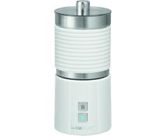 Clatronic MS 3654 Milchaufschäumer, Edelstahlbehälter, warm-und kalt aufschäumen, weiß
