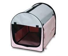 BUNNY BUSINESS Transporttasche für Hund, aus weichem Stoff mit Kissen aus Polarfleece und Transporttasche, Rosa/Grau, Größe M, 81 cm