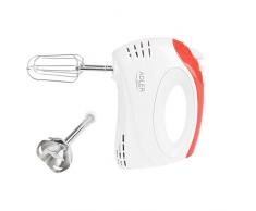 Adler AD 4212 2 in 1 Hand Mixer to mix Handrührgerät, weiß/rot