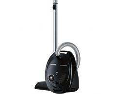 Siemens Bodenstaubsauger mit Beutel VS06A212, sehr niedriger Stromverbrauch, HighPower Motor, XL Beutelvolumen, langes Kabel, Hygienefilter, 600 Watt, schwarz