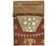 Ginger Ray VN-246 Vintage Noel Wimpelkette, Stern, Sackleinen, Textil, braun