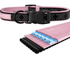 Knuffelwuff 13953-003 Memory Foam Neopren Hundehalsband gepolstert, 20-30 cm, rosa