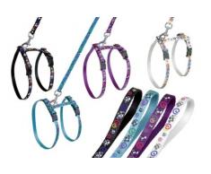 Karlie Art Sportiv Geschirr und Leine Motiv Maus, 10 mm x 110 cm, schwarz