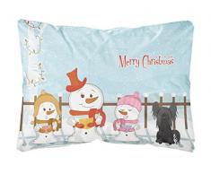 Carolines Treasures BB2443PW1216 Merry Christmas Carolers Chinese Crested Black Canvas Fabric Decorative Kissen, 30,5 cm H x 40,6 cm B, Mehrfarbig
