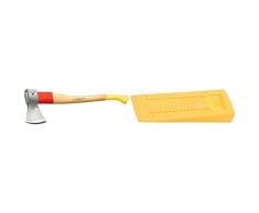 Ochsenkopf OX 620 H-1257 Universal Gold-Forstaxt / Hochwertige Axt mit Hickory-Holzstiel und Rotband-Plus Stielbefestigung / Gewicht: 2100 g & OX 32-0100 Kunststoff-Fällkeil YUKON