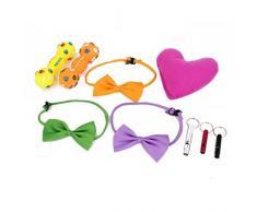 sourcingmap 9-in-1 Haustierpfeife mit Fliege und Nackenkissen, quietschendes Kauspielzeug-Set