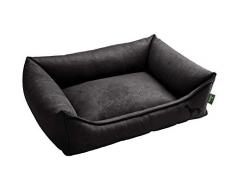 HUNTER BOLOGNA Hundesofa, Kunstleder, robust, pflegeleicht, M, schwarz