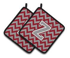 Caroline s Treasures Buchstabe Z Chevron Crimson & Grau Paar Topflappen cj1043-zpthd, 7.5hx7.5 W, multicolor