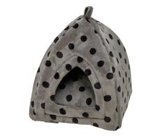 Petface Plüsch Katze Igloo Bett, grau/schwarz Spots