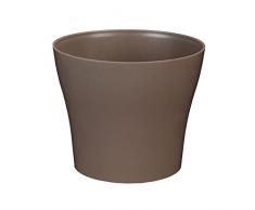 greemotion Übertopf Tulipan ca. 22 cm, Blumentopf in Taupe, Pflanzkübel aus Kunststoff, Blumenkübel Rund für Innen & Außen, Pflanztopf Balkon & Terrasse, Pflanzgefäß Garten, Pflanzen-Zubehör