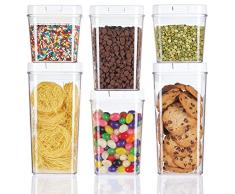 mDesign 6er-Set Frischhaltedosen – luftdichte Aufbewahrungsbox aus Kunststoff für Küchen- und Kühlschrank – BPA-freie Vorratsdosen für Kaffee, Müsli, Backzutaten etc. durchsichtig