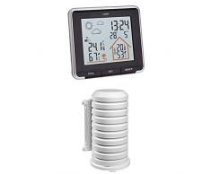 TFA Dostmann Digitale Life, Wetterstation mit Funk, Hintergrundbeleuchtung, Aussen-und Innentemperatur, schwarz + Schutzhülle für Sender Artikel, 98.1114.02, leicht zu montieren, weiß