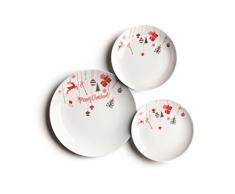 Merry Christmas Geschirr 18 tlg. Set weiß/rot