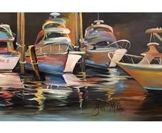 Caroline s Treasures jmk1076plmt Sea Chase Deep Sea Fishing Boats Stoff Tisch-Sets, multicolor