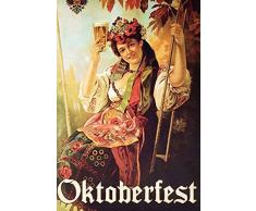 Schatzmix Oktoberfest Frau mit bierglas Metal Sign deko Sign Garten Blech