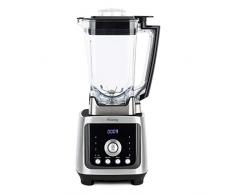 H.Koenig 1 Standmixer Power+ MXH880-leistungsstark-2000W-Edelstahlklingen-2l Fassungsvermögen-LED-Display-8 Geschwindigkeiten-Crushed Ice, Smoothie, Kunststoff, 2000 milliliters, silberfarben/schwarz