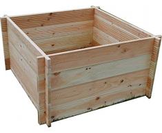 GrünerGarten Hochbeet, Premium Bio-Hochbeet GRÖN M-110, natur, 110 x 110 x 60 cm, HBGM110110