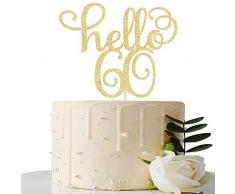 Hello 60 Tortenaufsatz – 60. Geburtstag – Hochzeit Jahrestag Party Schild Dekoration