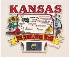 Kansas State Elements Karte Kühlschrank Collectible Souvenir Magnet JKS
