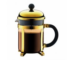 Bodum Chambord Kaffeebereiter 4 Tassen mit Metallrahmen, Chrom, Gold, 10.5 x 16.6 x 19 cm
