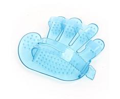 sourcingmap Haustier Katze Hund Massage Pflege Bad Handschuh Haar Bürste Kamm Harke, Cyan
