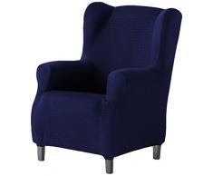 Schutzhülle aus elastischem Sessel Modell Tunez Bezug für Ohrensessel 33x42x8 cm Marineblau