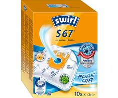 Swirl S 67 MicroPor Plus Staubsaugerbeutel für Siemens und Bosch Staubsauger| Anti-Allergen-Filter | Dauerhaft hohe Saugleistung | 10 Stück inkl. 2 Filter