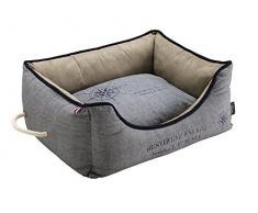 HUNTER List Hundesofa, maritim, wasserabweisend, schmutzabweisend, antibakteriell, Wendekissen, 60 x 40 cm, grau/blau