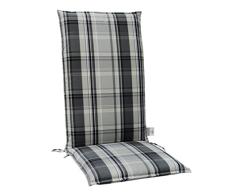 Dehner Hochlehner Auflage Utrecht, ca. 120 x 50 x 7 cm, Baumwolle/Polyester, grau