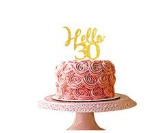 Hello 30 Gold Acryl Kuchen Topper 30. Geburtstag Party Dekorationen