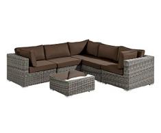 Baidani Garten Lounge Garnitur Rundrattan, Vacation Select, braun, 240 x 240 x 62 cm, 13a00010.90006