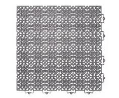 andiamo 202403 Kunststofffliese Balkonfliese Innen- und Außenbereich Wasserdurchlässig wetterfest pflegeleicht langlebig 38 x 38 cm, Set: Bestehend aus 7 Fliesen 1 m², dunkelgrau