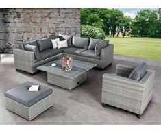BEST 98896053 Loungegruppe 6-teilig Lounge-Set Aruba, anthrazit/grau