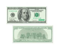 Beistle 55100 24 Stück Big Bucks Cutout Dollar 100 Scheine Party Dekoration, 19,1 x 43,2 cm
