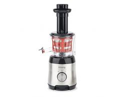 H.Koenig GSX10 CompactOne Entsafter Slow Juicer / 0,75 L/Saft- und Tresterbehälter / 150W / Edelstahlgehäuse, Silber