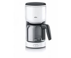 Braun KF 3100 WH Filterkaffeemaschine | Kaffeemaschine für 10 Tassen Filterkaffee | Tropf-Stopp | OptiBrew System | Weiß