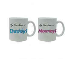 My New Name ist Daddy. und Mama. Keramik Kaffee Tasse Set – Großartiges Geschenk für werdende Eltern