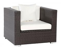 Outflexx Sessel, inklusive Polster und Kissen, Kissenbox funktion, Polyrattan, Braun, 1085 x 68 x 20 cm