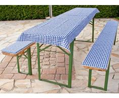 beo MFZ13 FZ 100/2 LU Festzeltauflagen Set für 70 cm, Tische, 2 Bankauflagen 220 x 25 cm mit 1 Tischdecke 240 x 100 cm