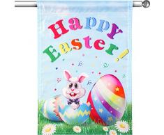 Chuangdi Osterei und Kaninchen Garten Flagge 28 x 40 Zoll Dekorativer Frühling Garten Flagge Doppelseitig Garten Flagge (Farbe 5, 28 x 40 Zoll)