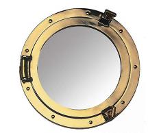 Nauticalia Spiegel, Bullauge, Messing, 20 cm