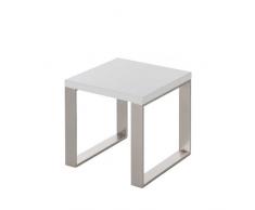 Haku-Möbel 87322 Beistelltisch 45 x 50 x 45 cm, edelstahloptik/weiÃ