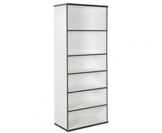 PHOENIX 116231WES Regal Chicago, passend zur gesamten Chicago Ihr individuelles Büro Serie mit 5 Böden, 80 x 196 x 40 cm, weià mit schwarzen Kanten