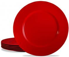 Reston Lloyd Schüssel, Melamin, Schwarz, 6 Stück Flacher Teller rot