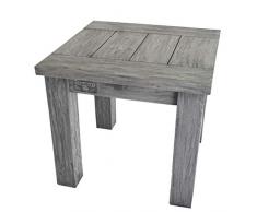STRANDGUT07 Kaffee Tisch ca. 50 x 50 x 45 cm Teakholz Couchtisch,grey wash