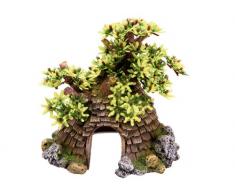 Nobby 28275 Aquarium Dekoration Aqua Ornaments Häuschen mit Baum L-17 x B-14.5 x H-17.5 cm