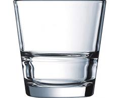 Arcoroc ARC J0317 Stack Up Whiskyglas, 260 ml, Glas, transparent, 6 Stück