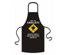 Close Up Grillschürze mit Spruch Bin am Grillen! in schwarz/Kochschürze für Erwachsene, Unversalgröße