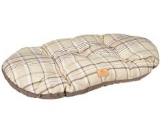 Gepolstertes Kissen für Hunde und Katzen SCOTT 78/8, doppelseitig, schottisches Muster, weicher Samt, waschbar, Braun