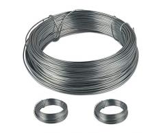 Relaxdays Bindedraht im 3er Set, rostfrei für Garten, verzinker Stahl, dünner Basteldraht, 50 m lang, D: 1 mm, silber